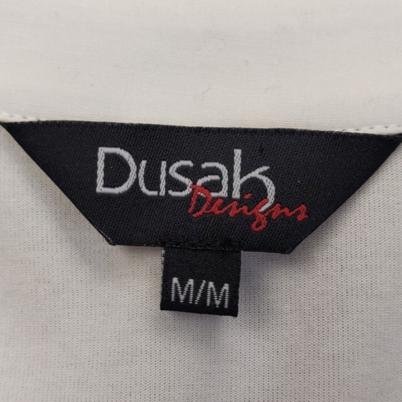 Dusak Designs woven + knit 3-closure top-sz M - Picture 8 of 8